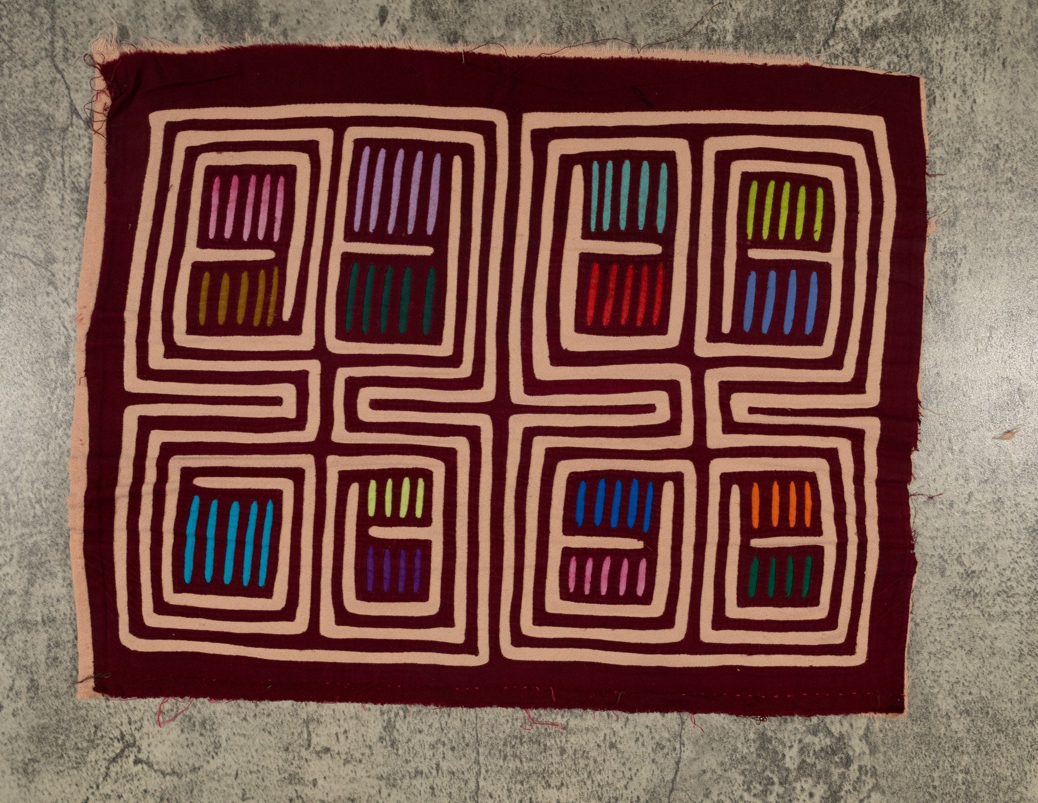 Traditional Burgundy And Cream Classic Design Mola