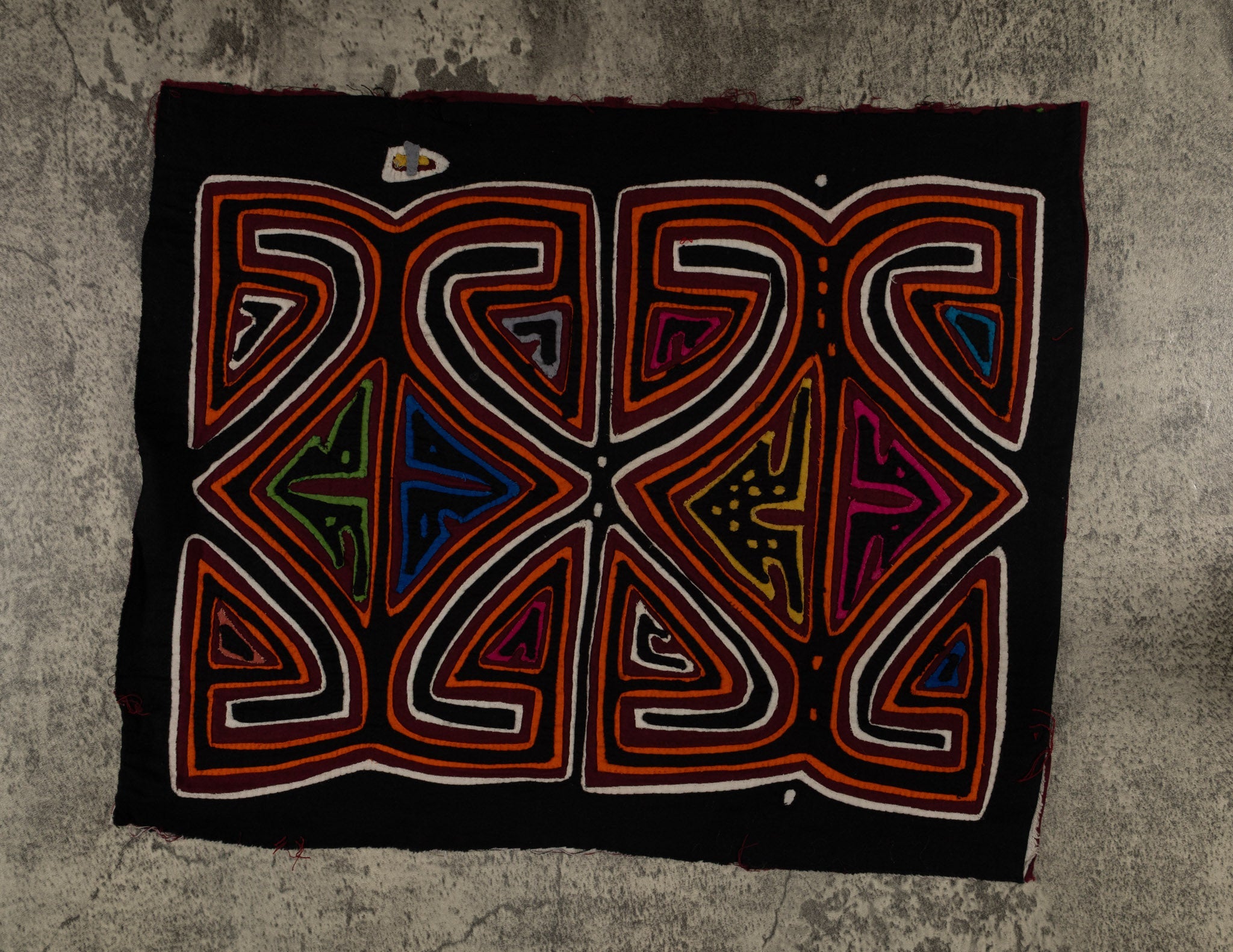 Traditional Black White And Orange Classic Design Mola
