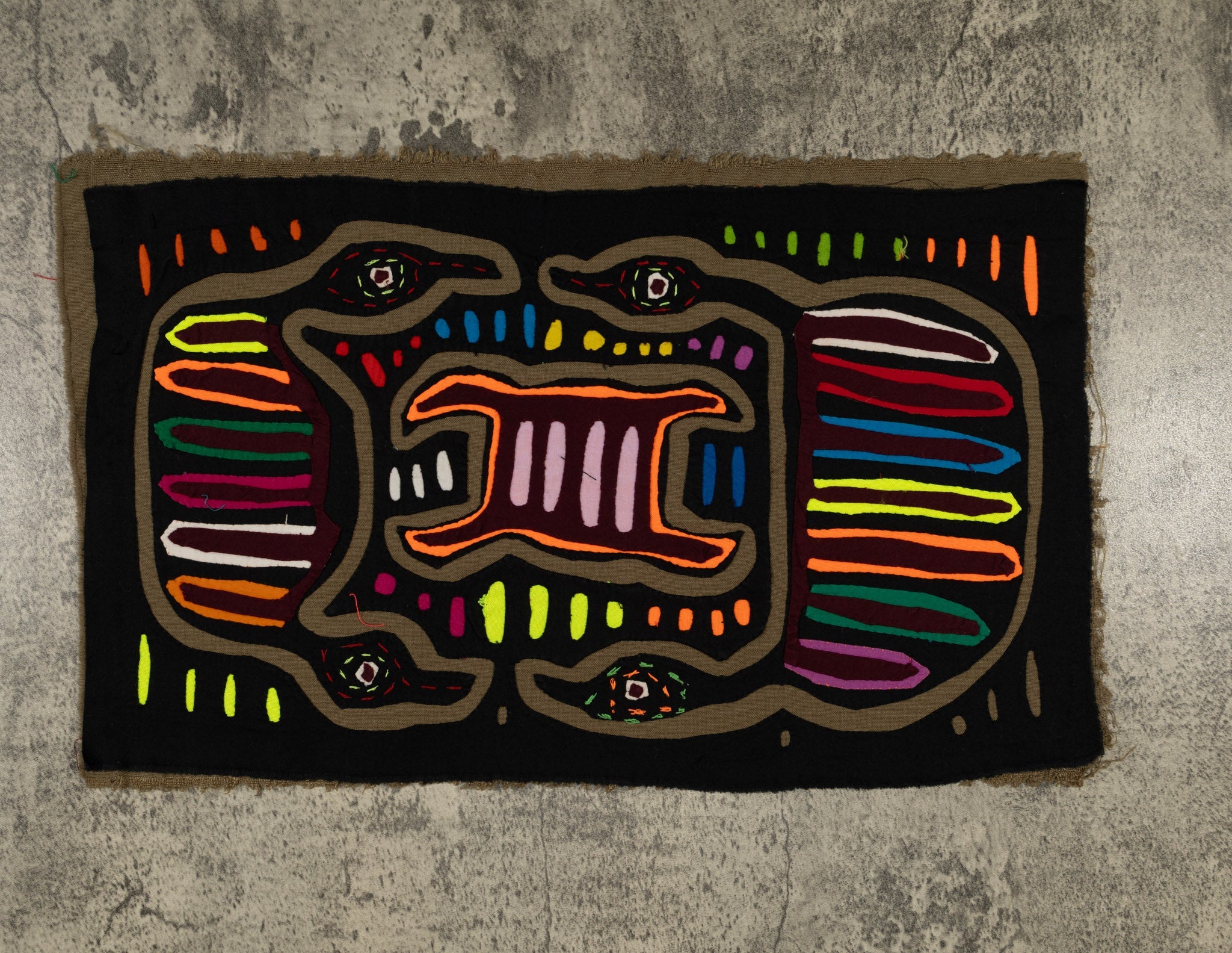 Traditional Black And Brown Head Over Heels Mola
