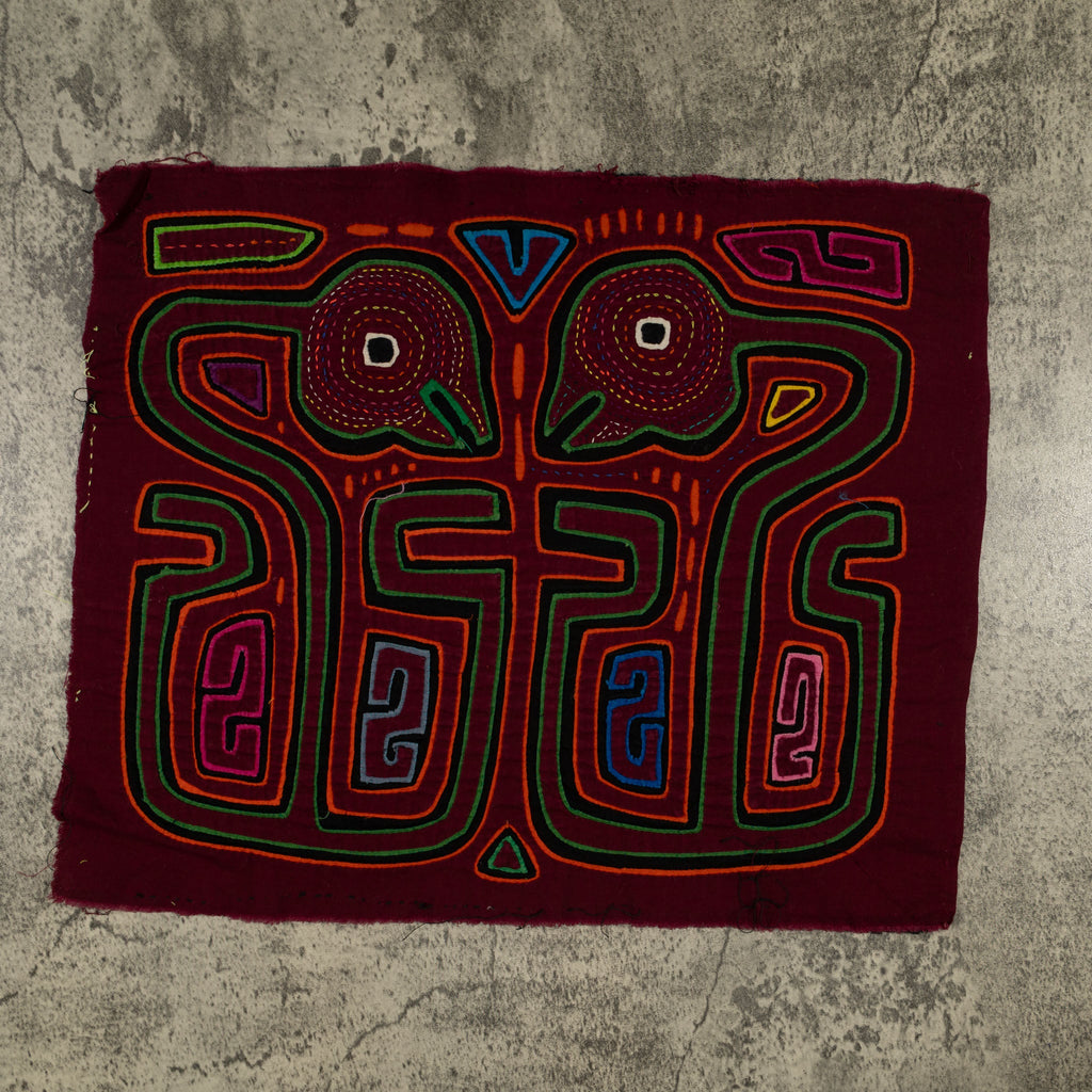 Traditional Burgundy and Green Talking Head Mola