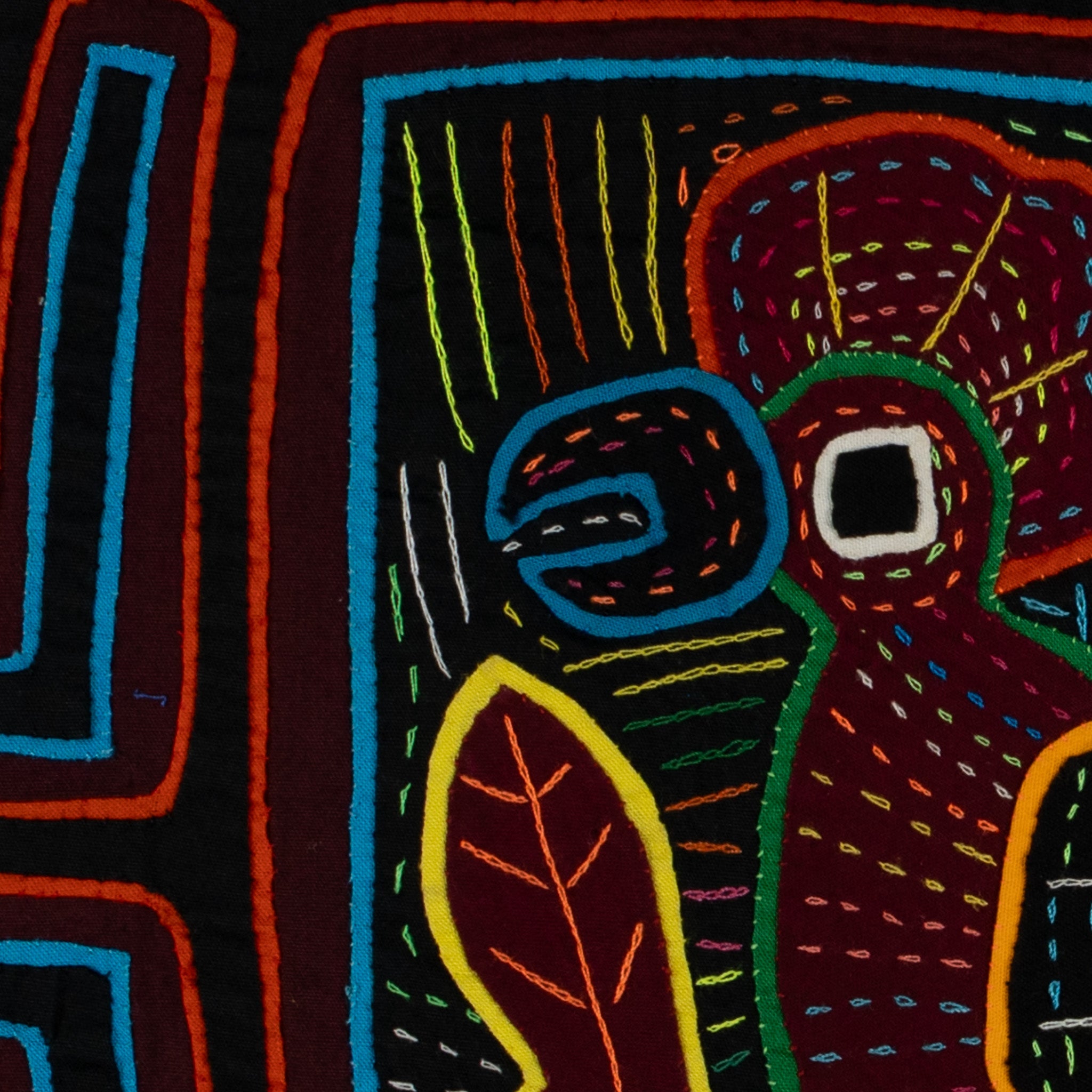 Traditional Red Orange And Blue Rainforest Bird Mola