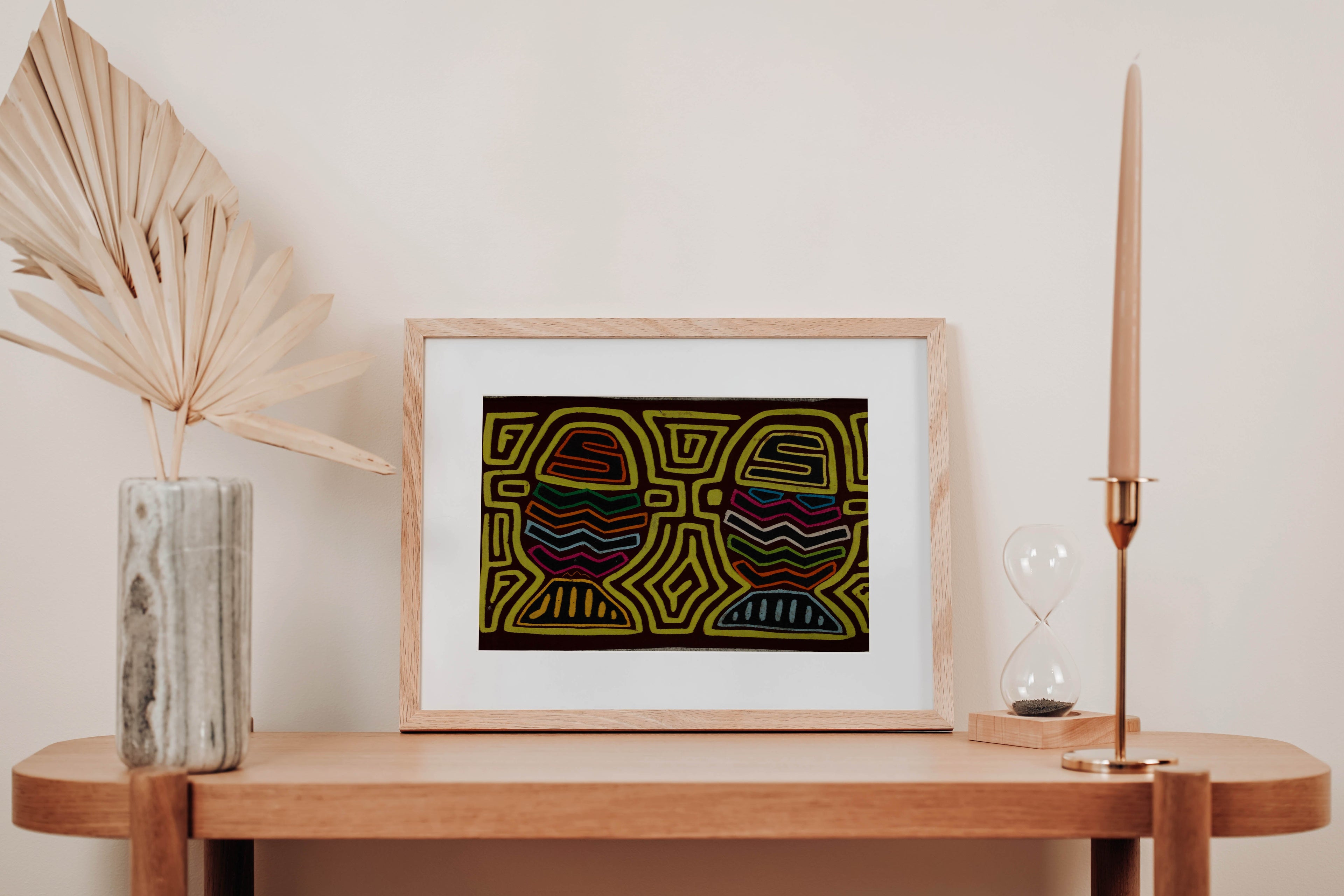 Traditional Yellow and Maroon Flower Basket Mola