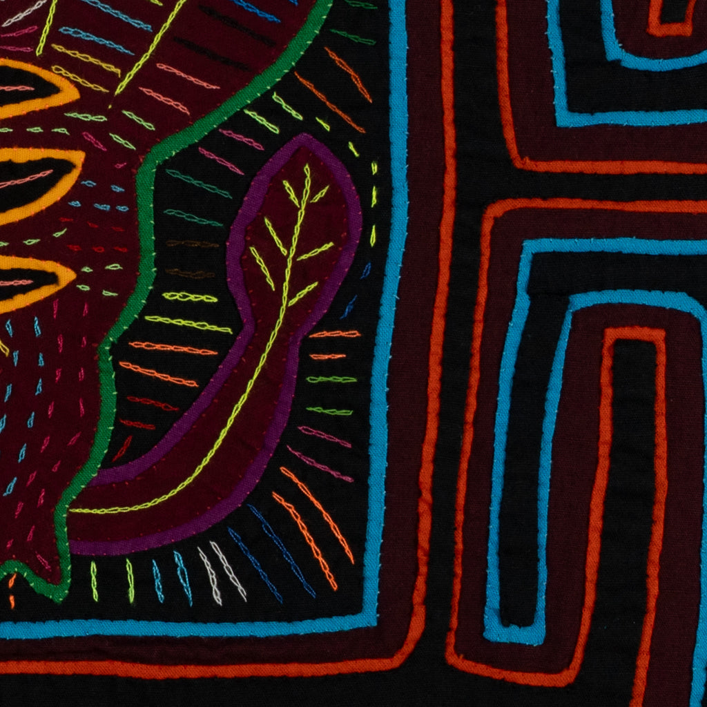 Traditional Red Orange And Blue Rainforest Bird Mola