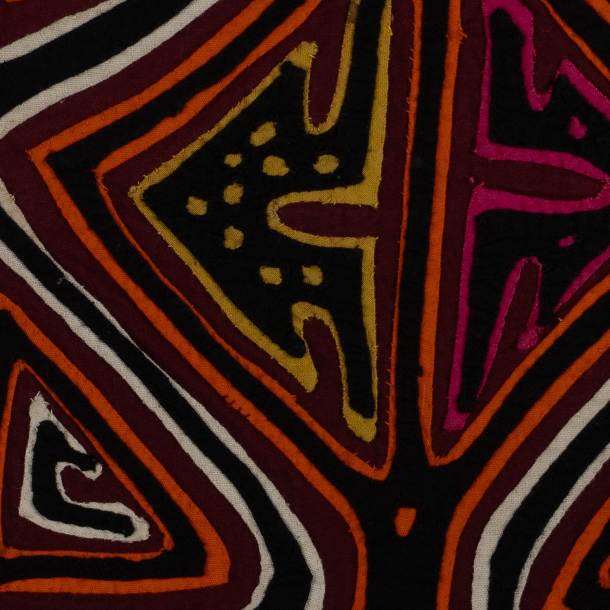 Traditional Black White And Orange Classic Design Mola