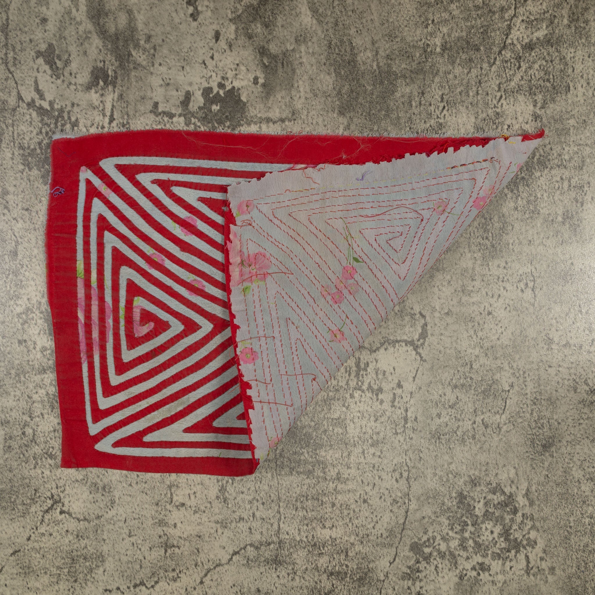 Vintage Red And Gray Floral Background Mola