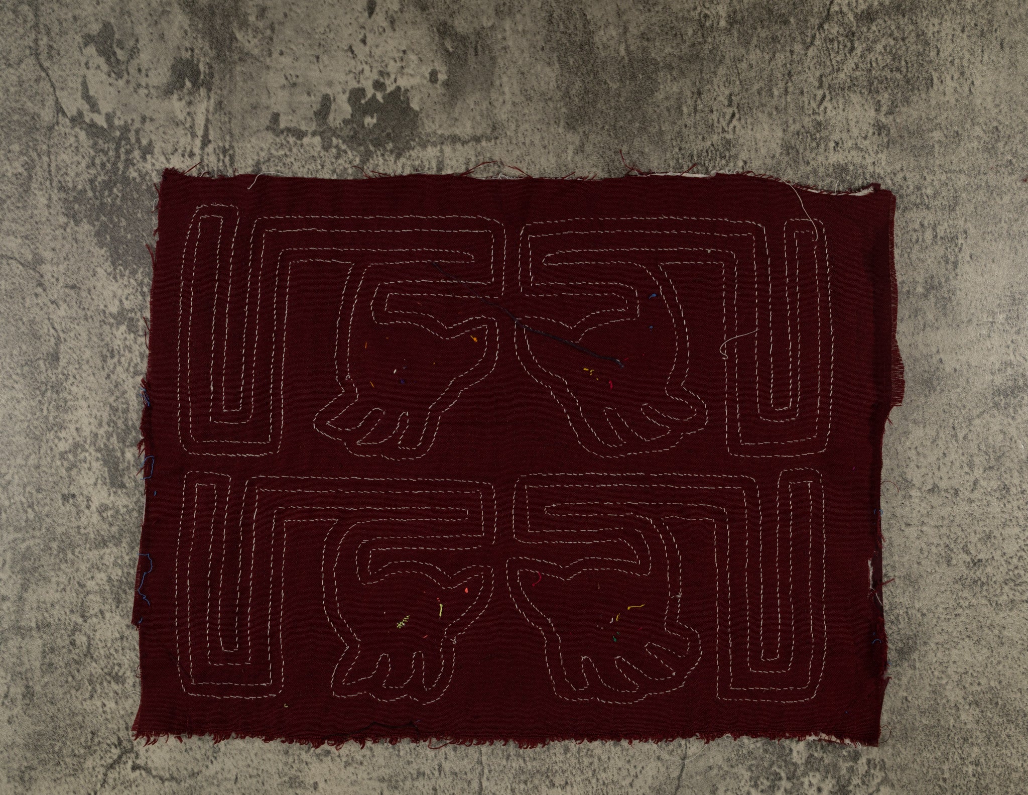 Burgundy And White Bird Head Mola