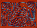 Vintage Orange And Blue Bird Mola