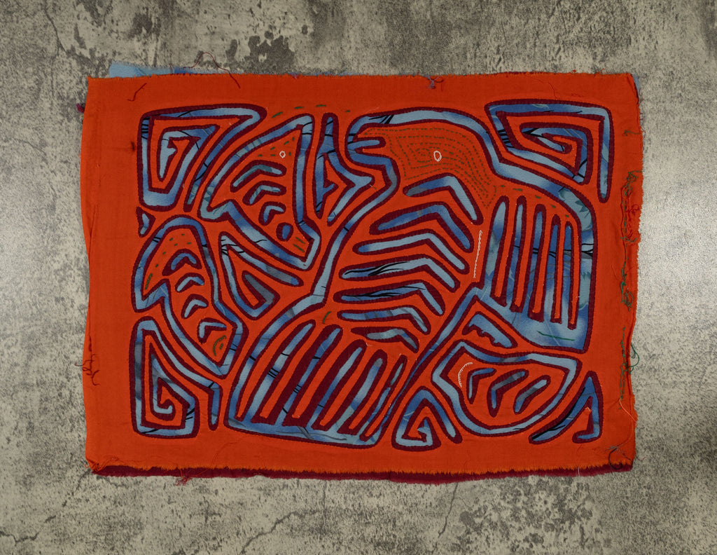 Vintage Orange And Blue Bird Mola