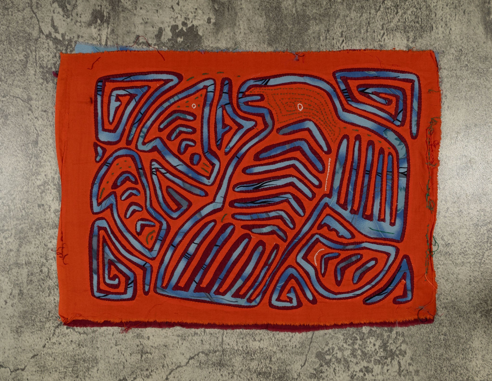 Vintage Orange And Blue Bird Mola