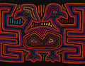 Traditional Red Orange And Blue Jungle Bird Mola