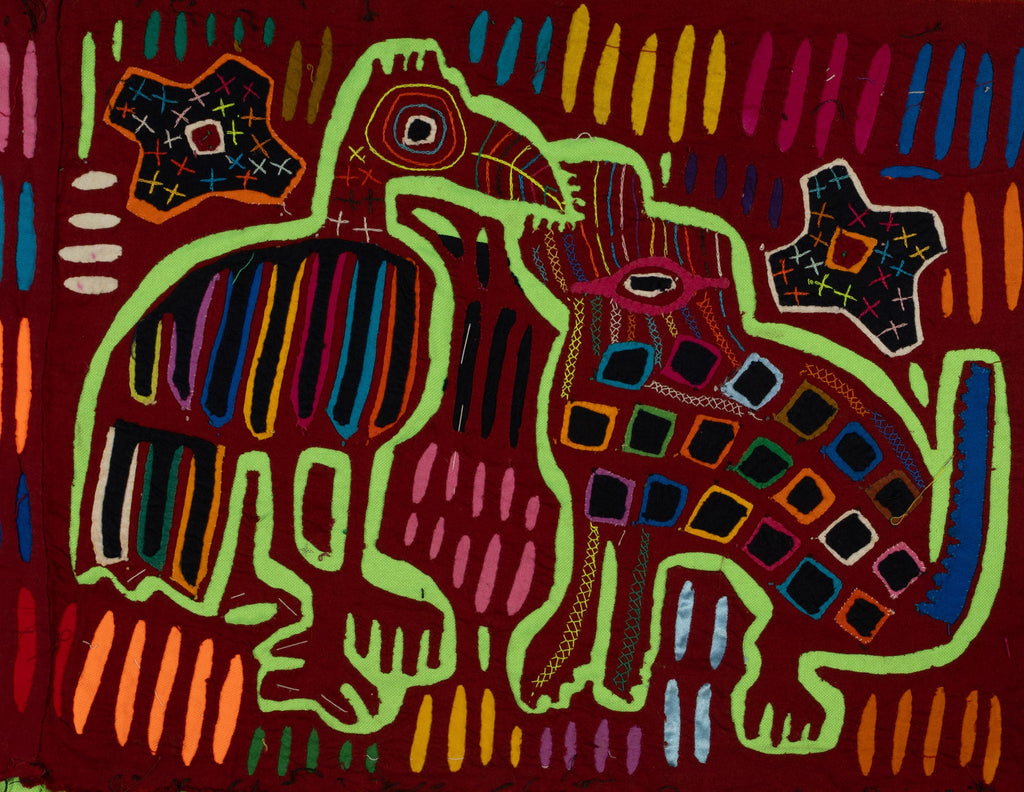 Traditional Burgundy And Green Feeding The Dog Mola