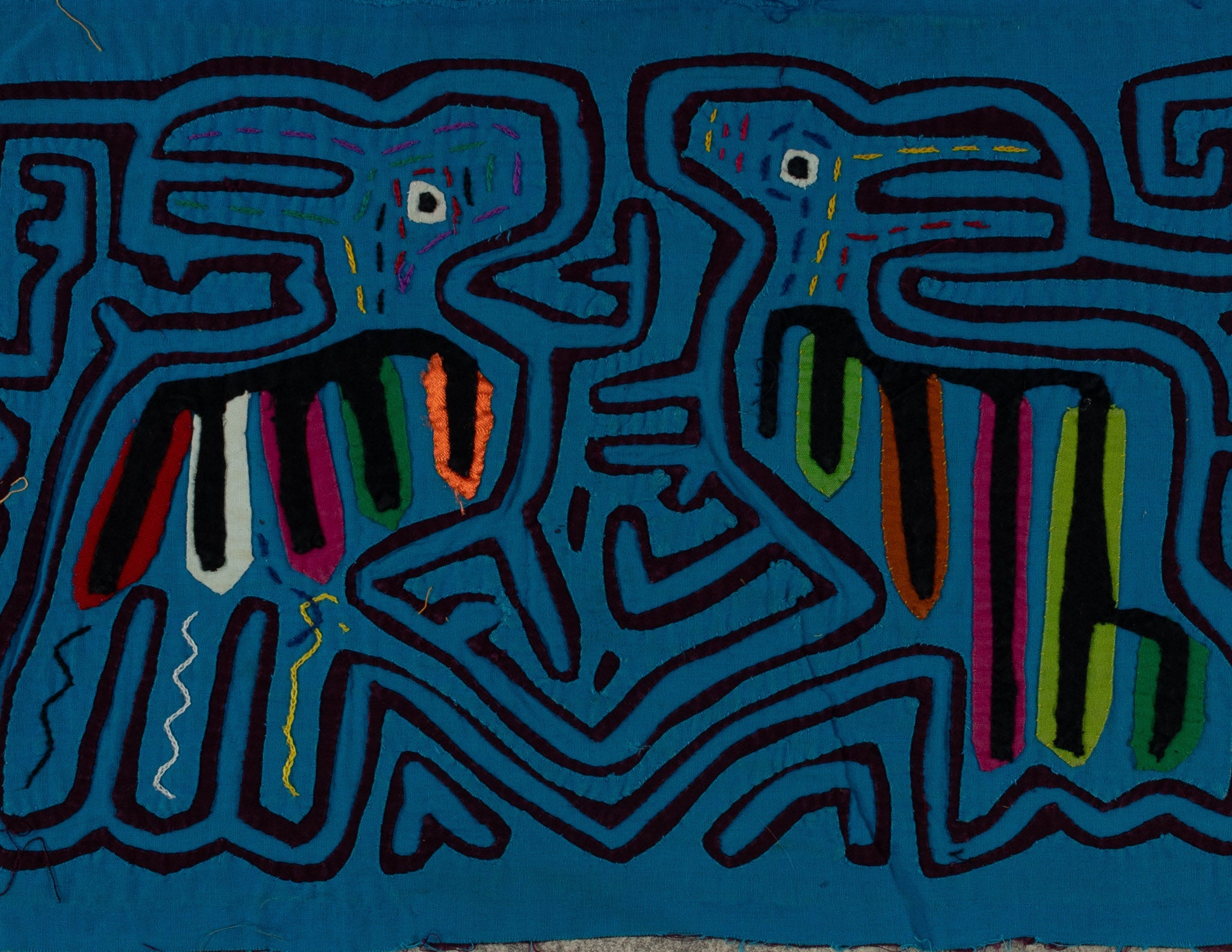Dark Rich Blue Toucan Bird Mola