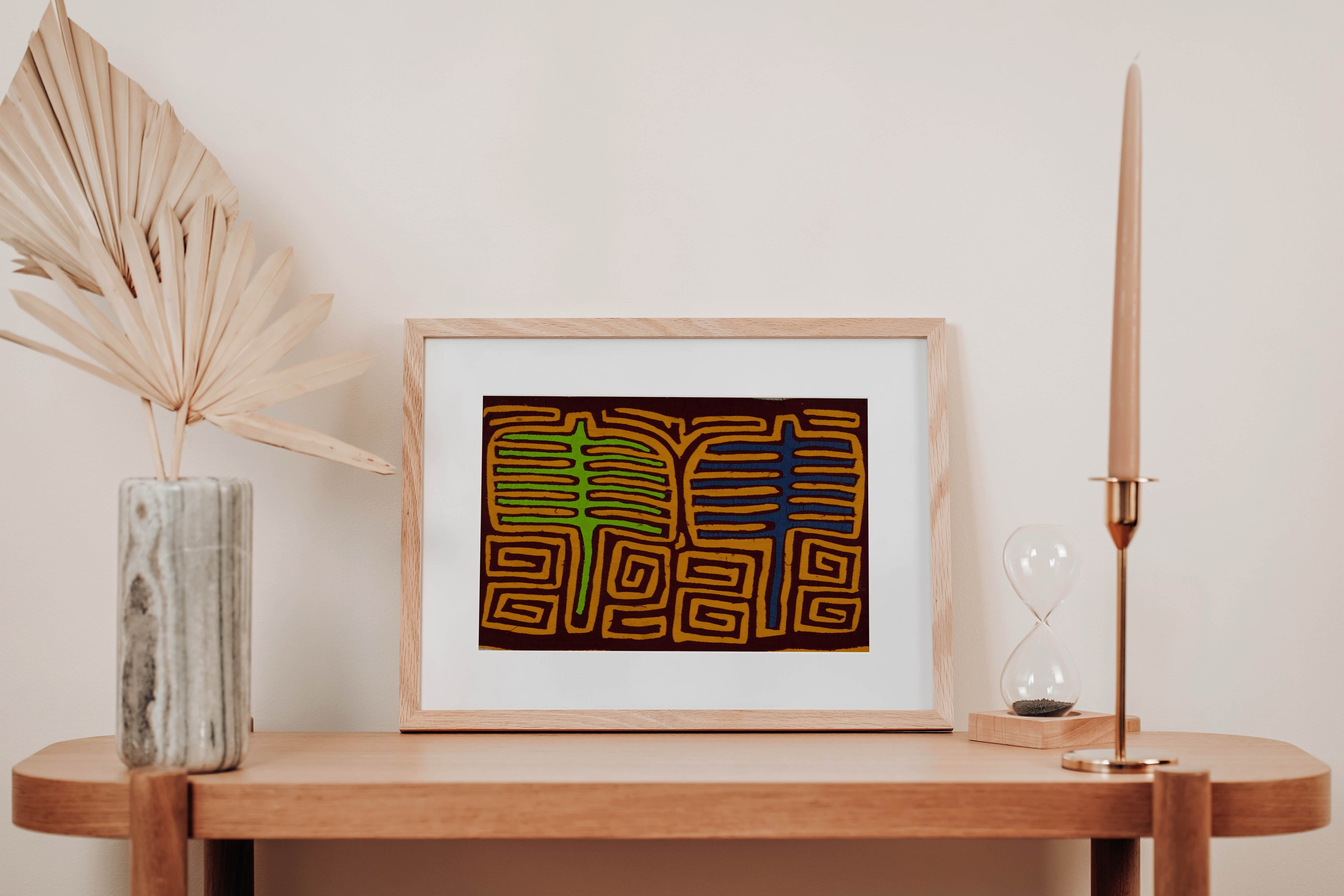 Traditional Blue Green And Gold Classic Mola