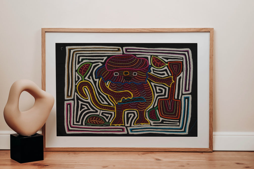 Traditional Burgundy Black And White Jolly Monster Mola