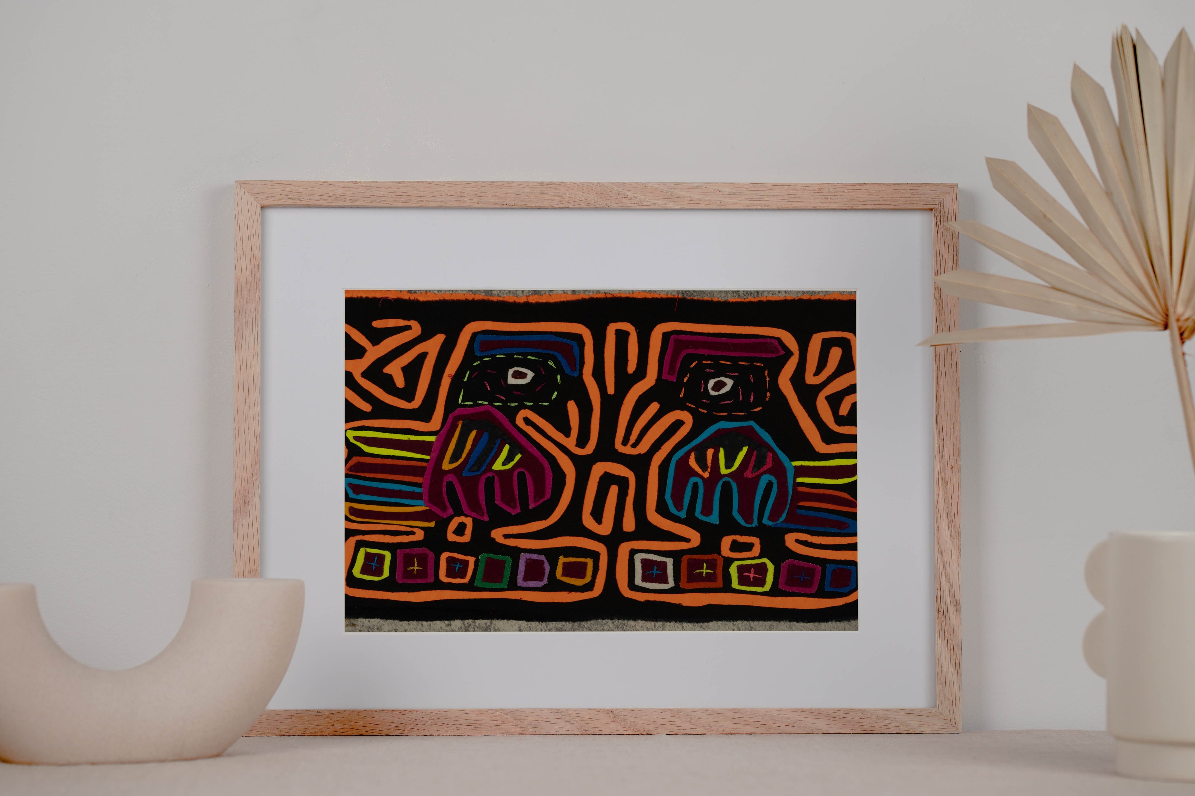Traditional Black And Neon Orange Debate Mola