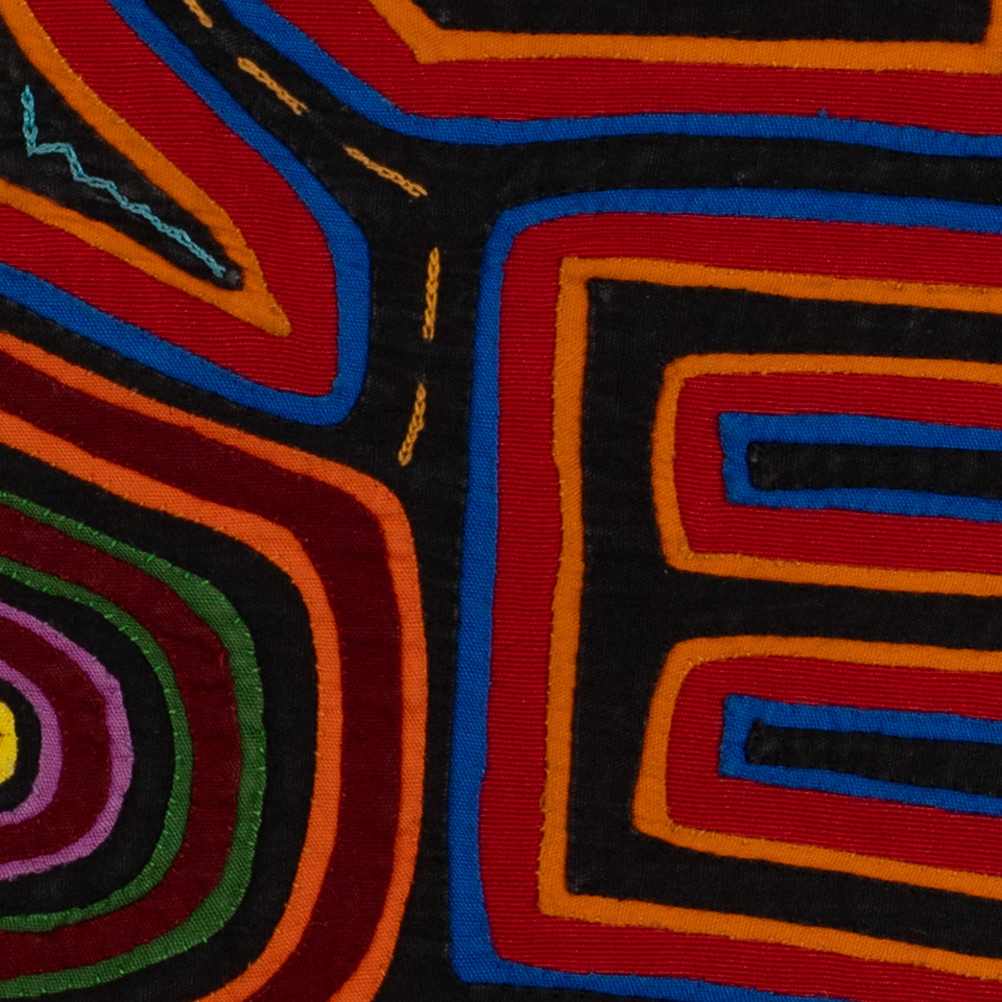 Traditional Red Orange And Blue Jungle Bird Mola