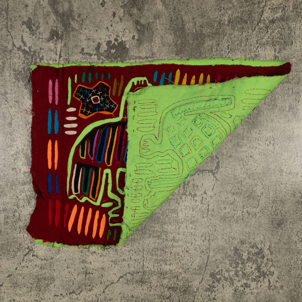 Traditional Burgundy And Green Feeding The Dog Mola