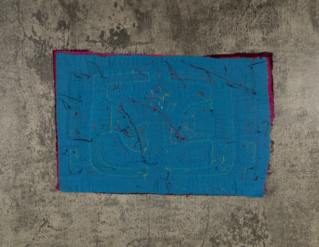 Maroon And Turquoise Optical Illusion Mola