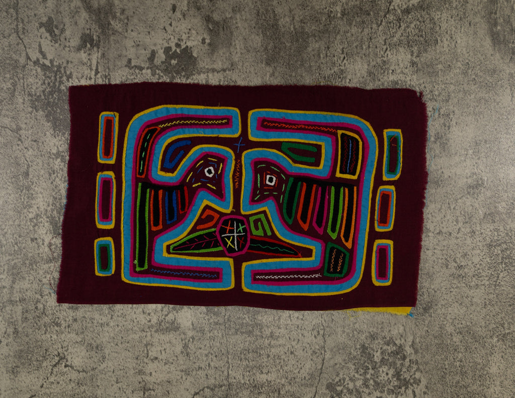 Maroon And Turquoise Optical Illusion Mola