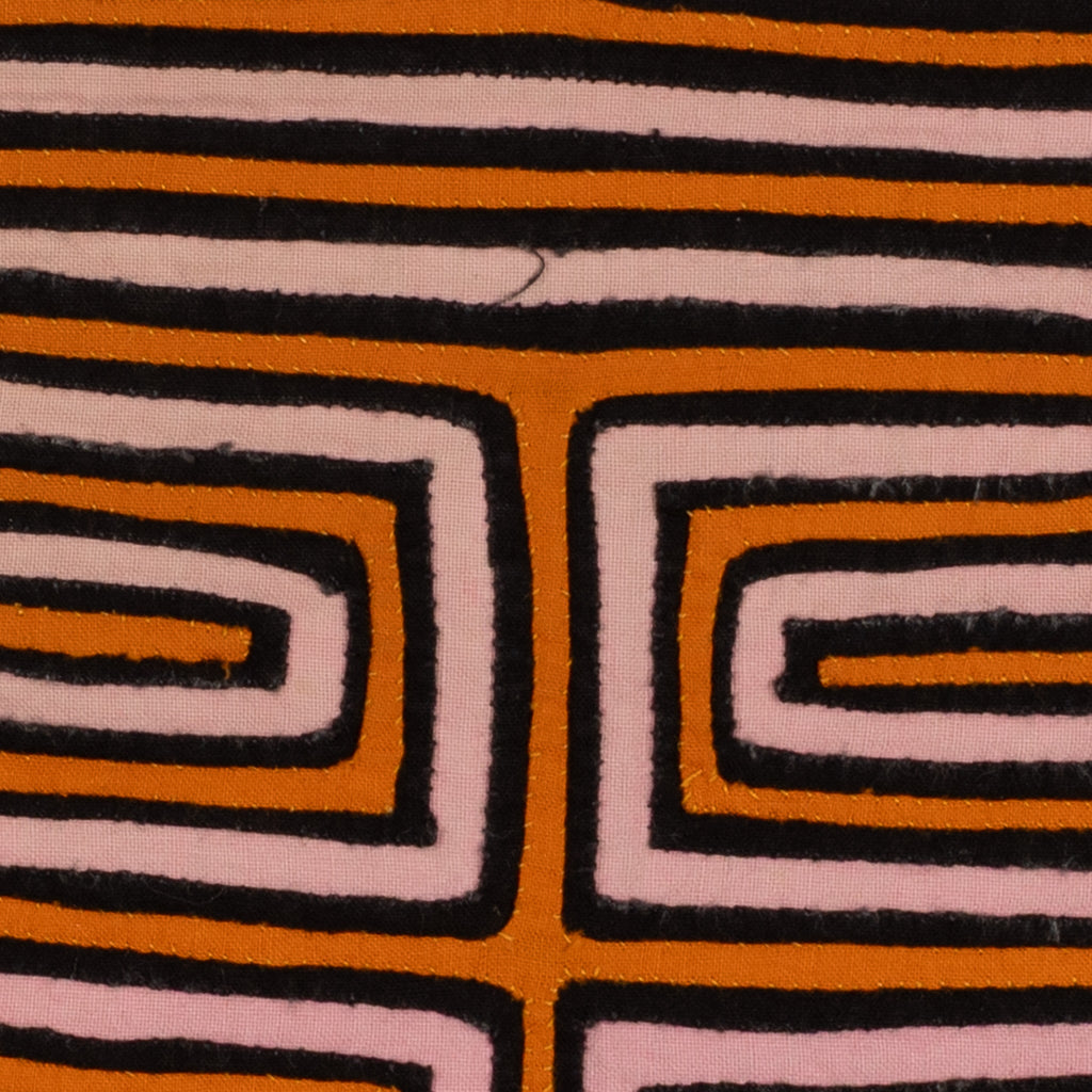Traditional Orange Black And Cream Classic Design Mola
