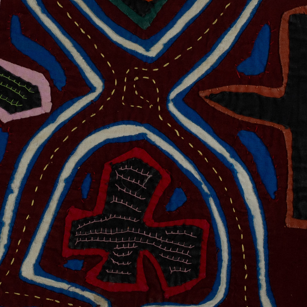 Traditional Maroon Blue And White Calisthenics Mola