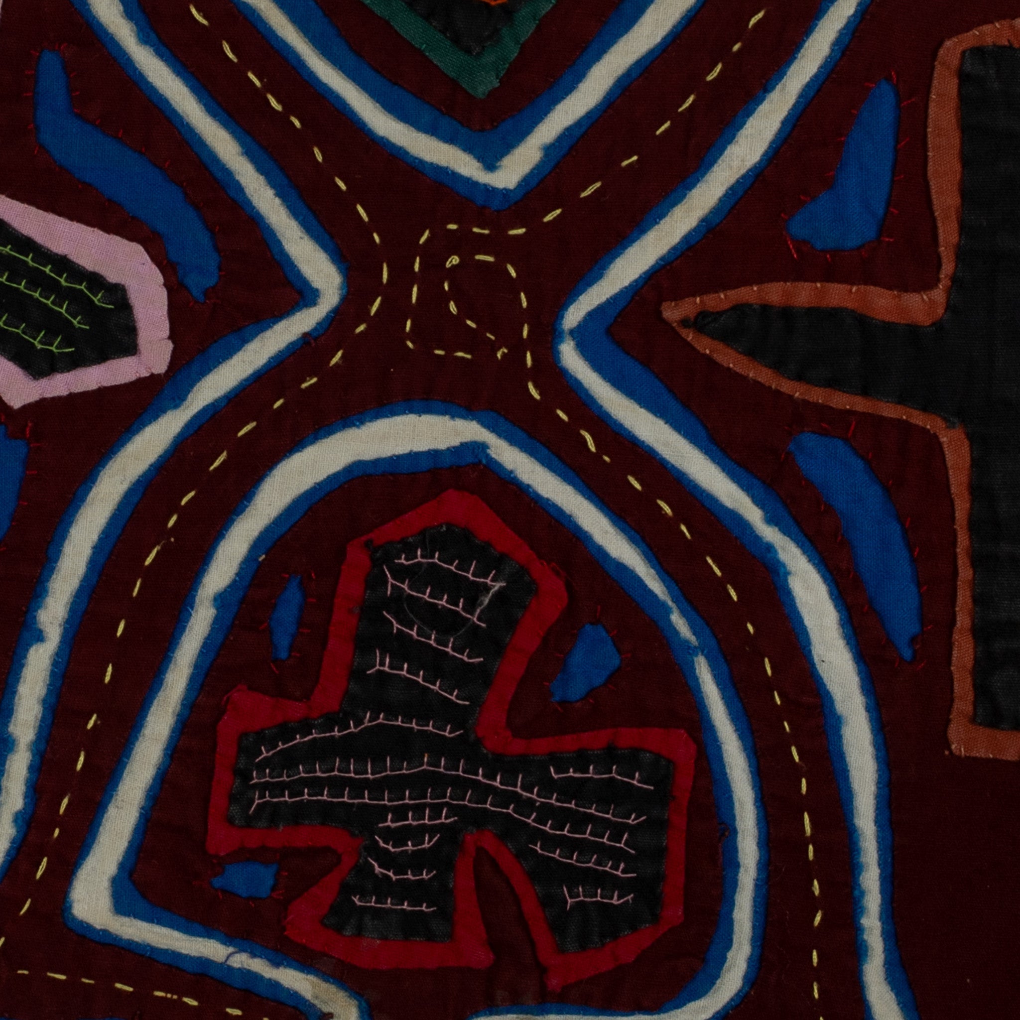 Traditional Maroon Blue And White Calisthenics Mola