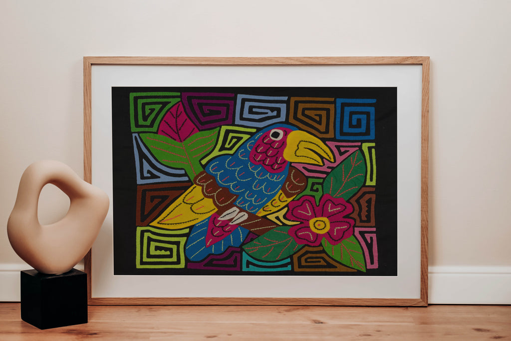 Fantasy Blue And Yellow Toucan Parrot Bird Mola