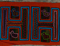 Traditional Orange And Turquoise Bathtub Ducky Mola