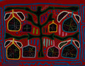 Vintage Red And Blue Autumn Leaves Mola