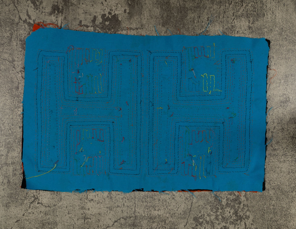 Traditional Orange And Turquoise Bathtub Ducky Mola