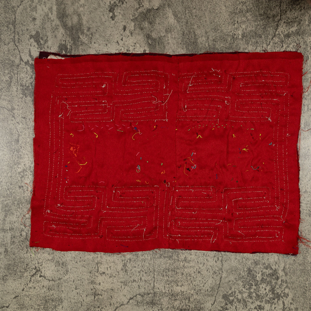 Traditional Red And White Dancing Duck Mola