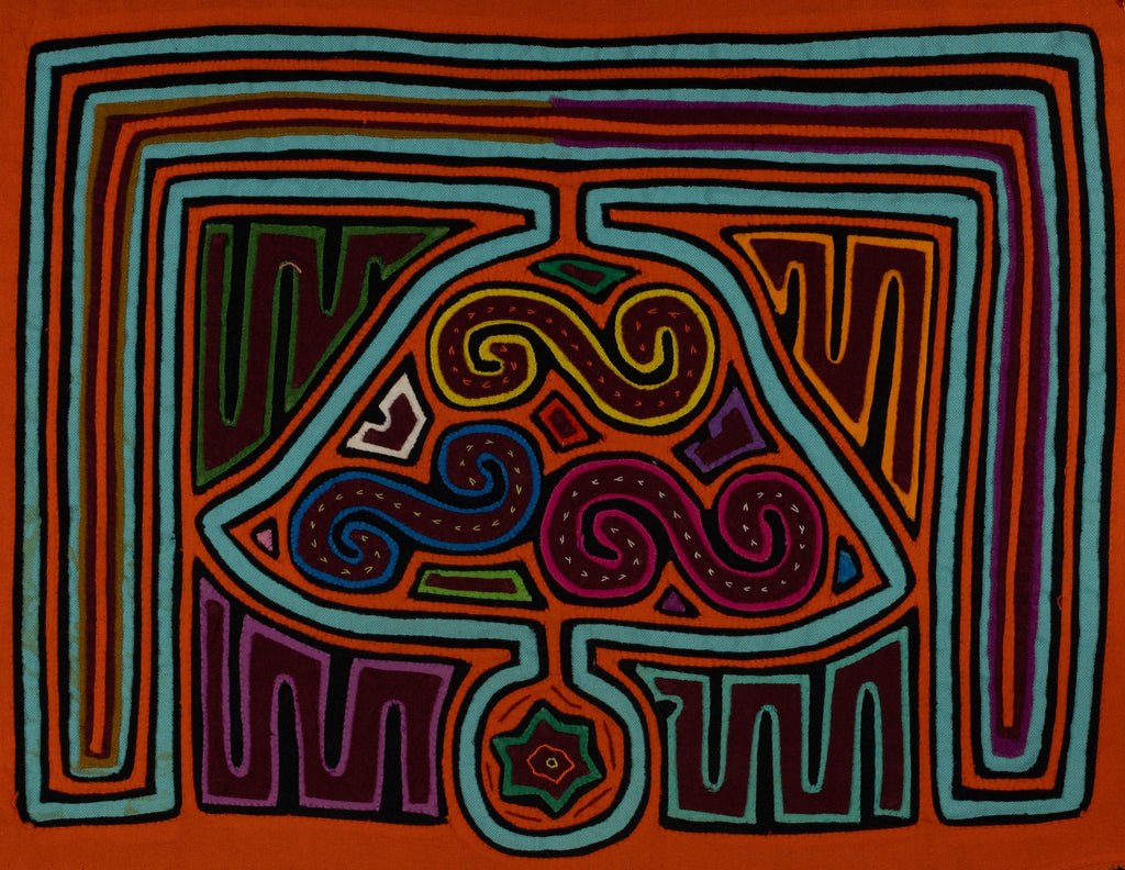 Traditional Orange And Turquoise Christmas Bell Mola