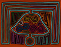 Traditional Orange And Turquoise Christmas Bell Mola