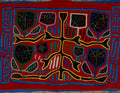 Vintage Red And Blue Autumn Leaf Mola
