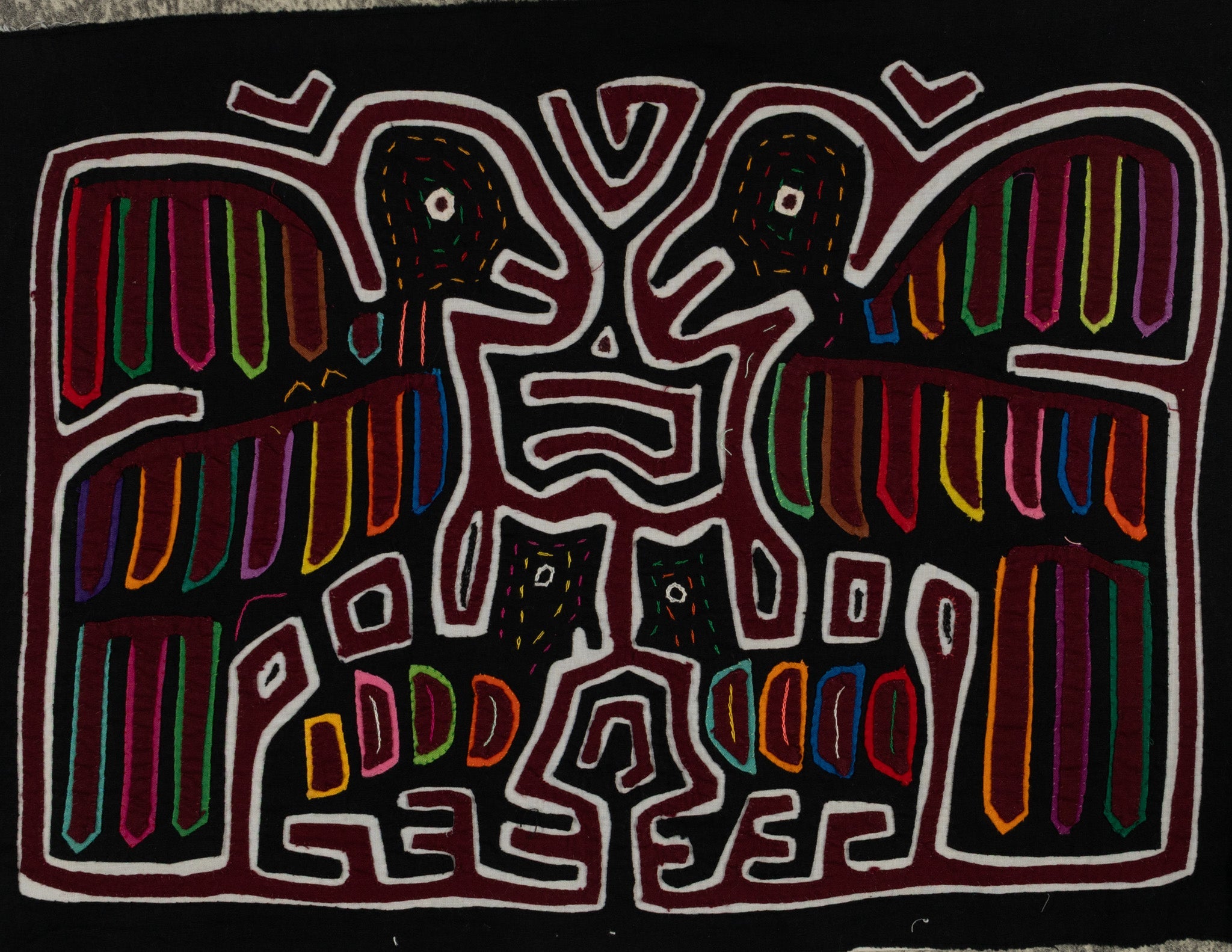 Traditional Red White and Black Family Affair Mola