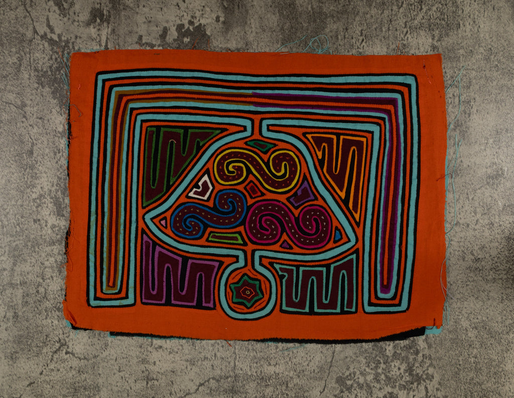 Traditional Orange And Turquoise Christmas Bell Mola