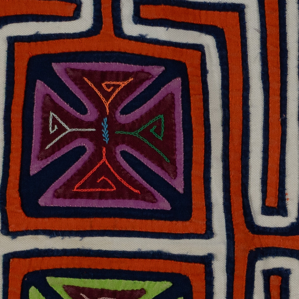 Orange And White Squares Of Life Mola