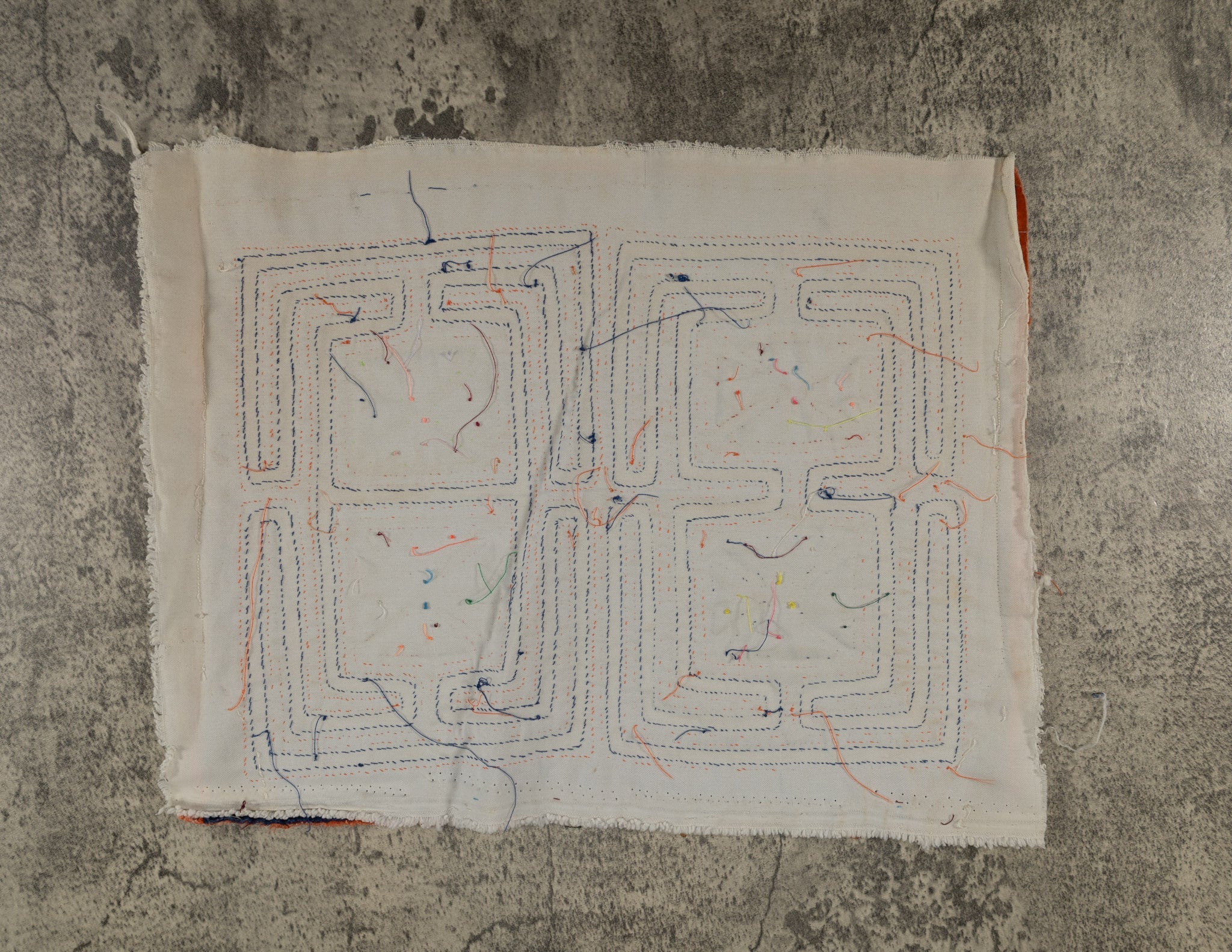 Orange And White Squares Of Life Mola