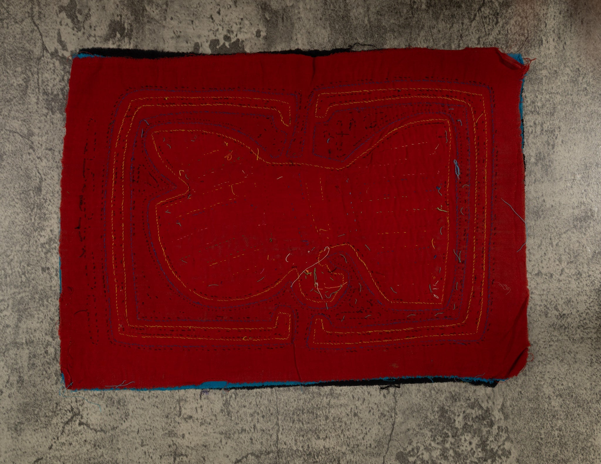 Classic Black Red And Blue Winged Warrior Mola