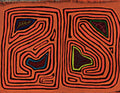 Vintage Orange And Black Autumn Leaf Mola