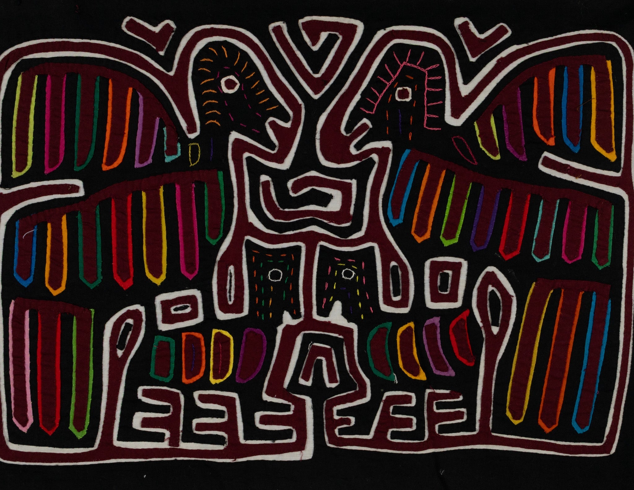 Traditional Red White and Black Family Affair Mola