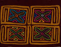 Traditional Burgundy And Brown Floral Flower Mola