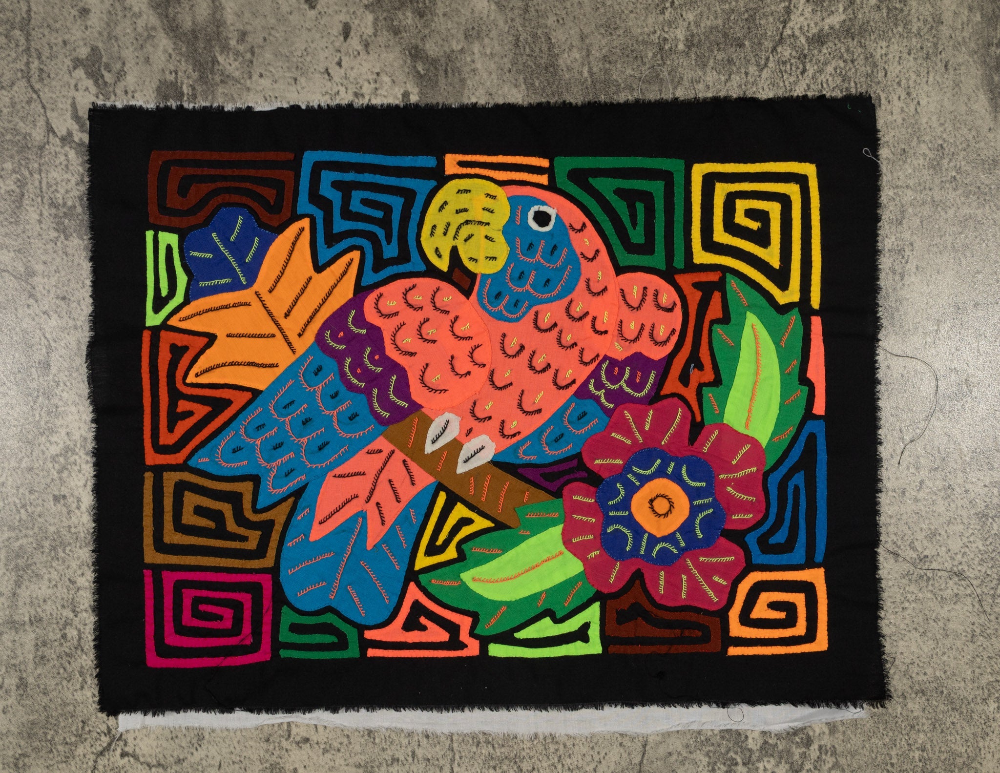 Fantasy Orange And Blue Parrot Bird Mola
