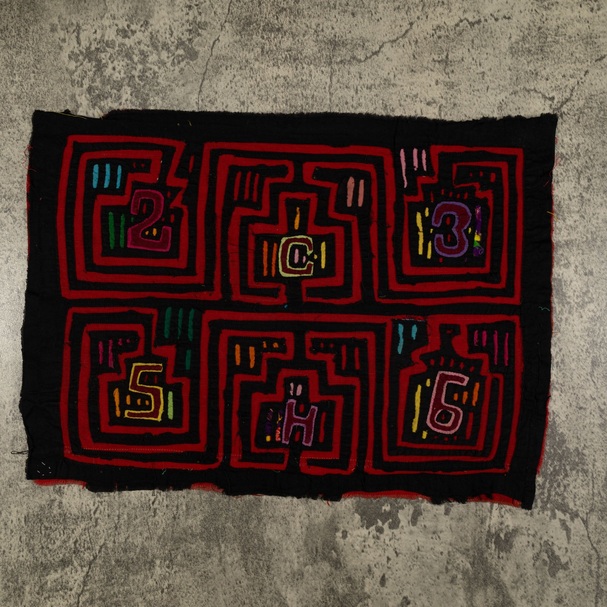 Traditional Black And Red Classic Design Mola