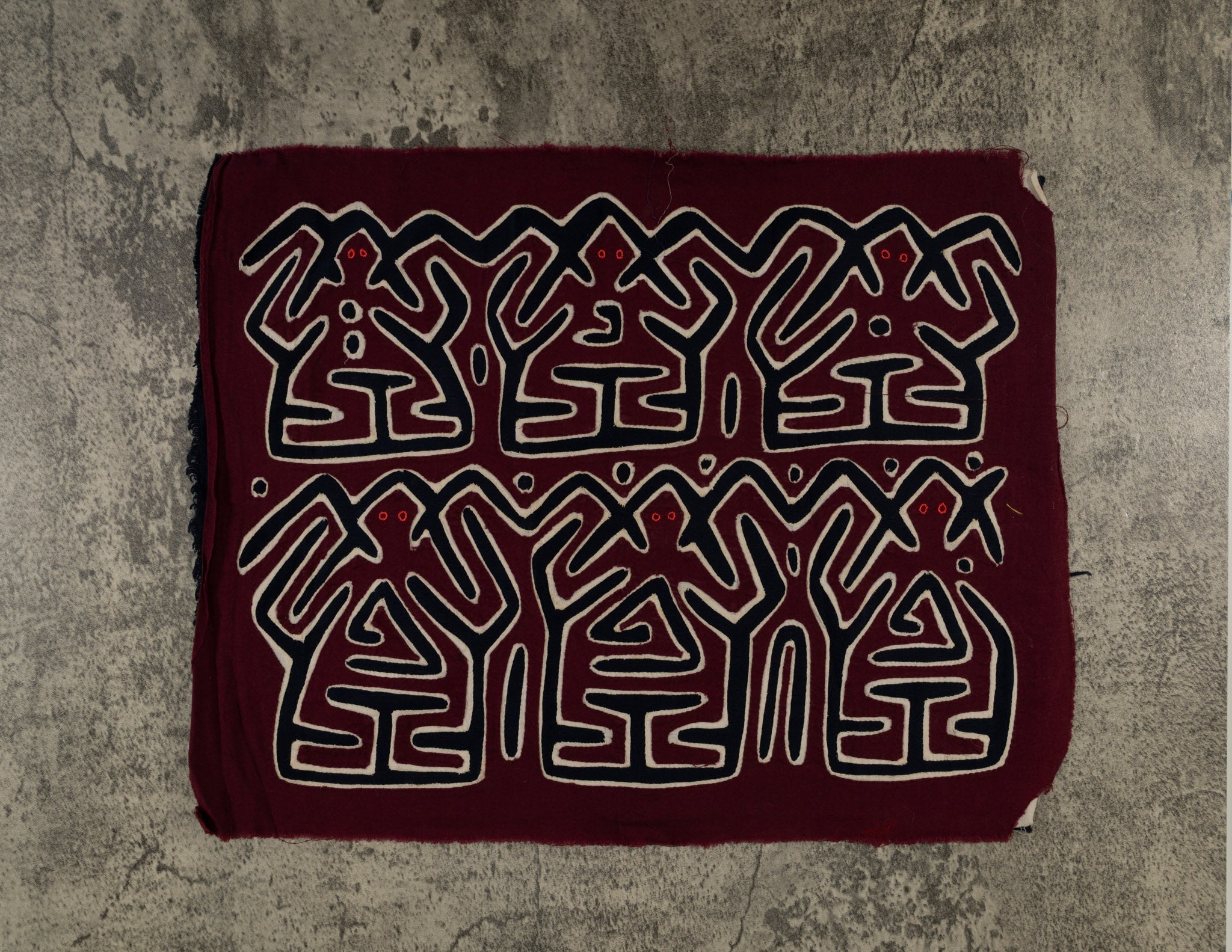 Burgundy White And Black Conga Dance Mola