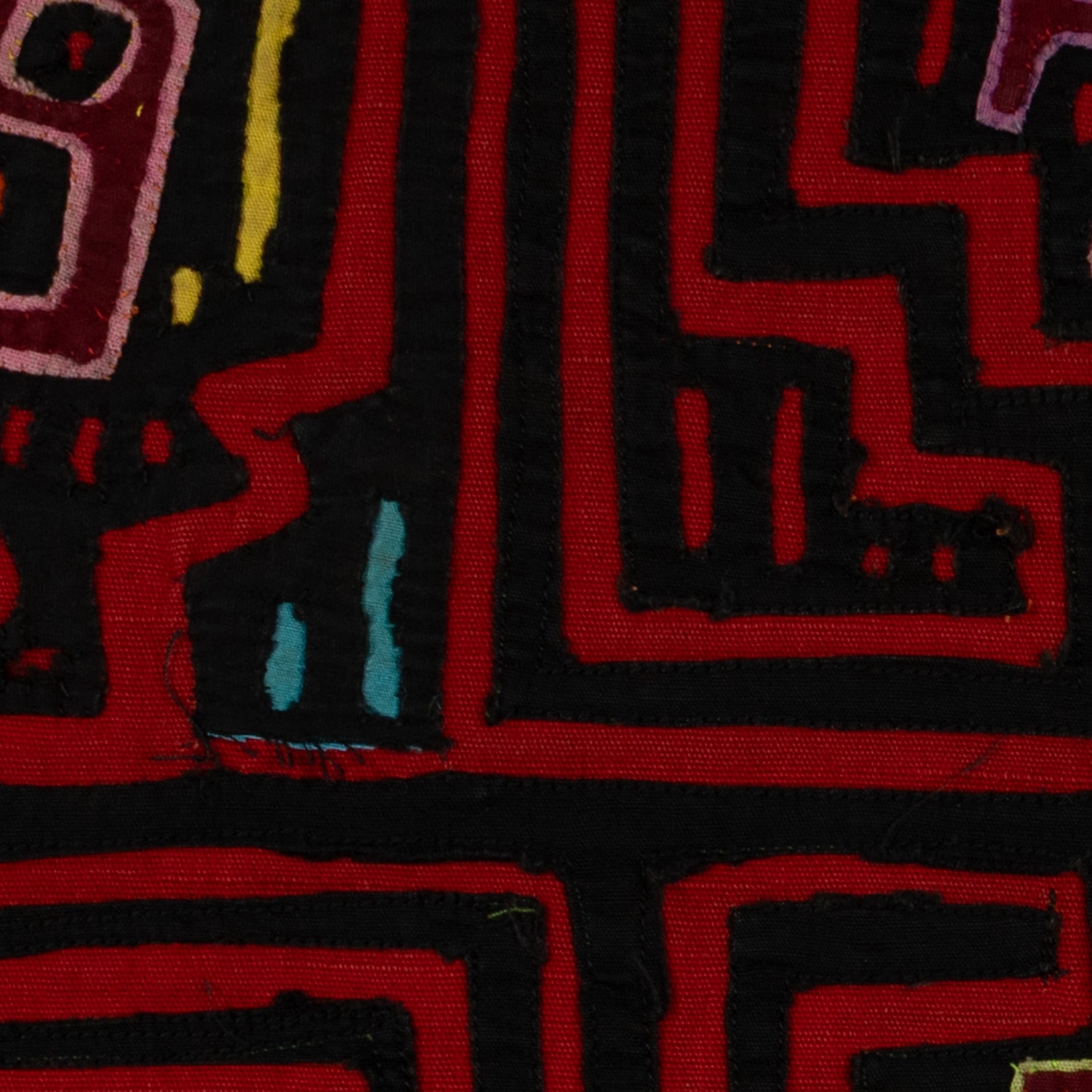 Traditional Black And Red Classic Design Mola
