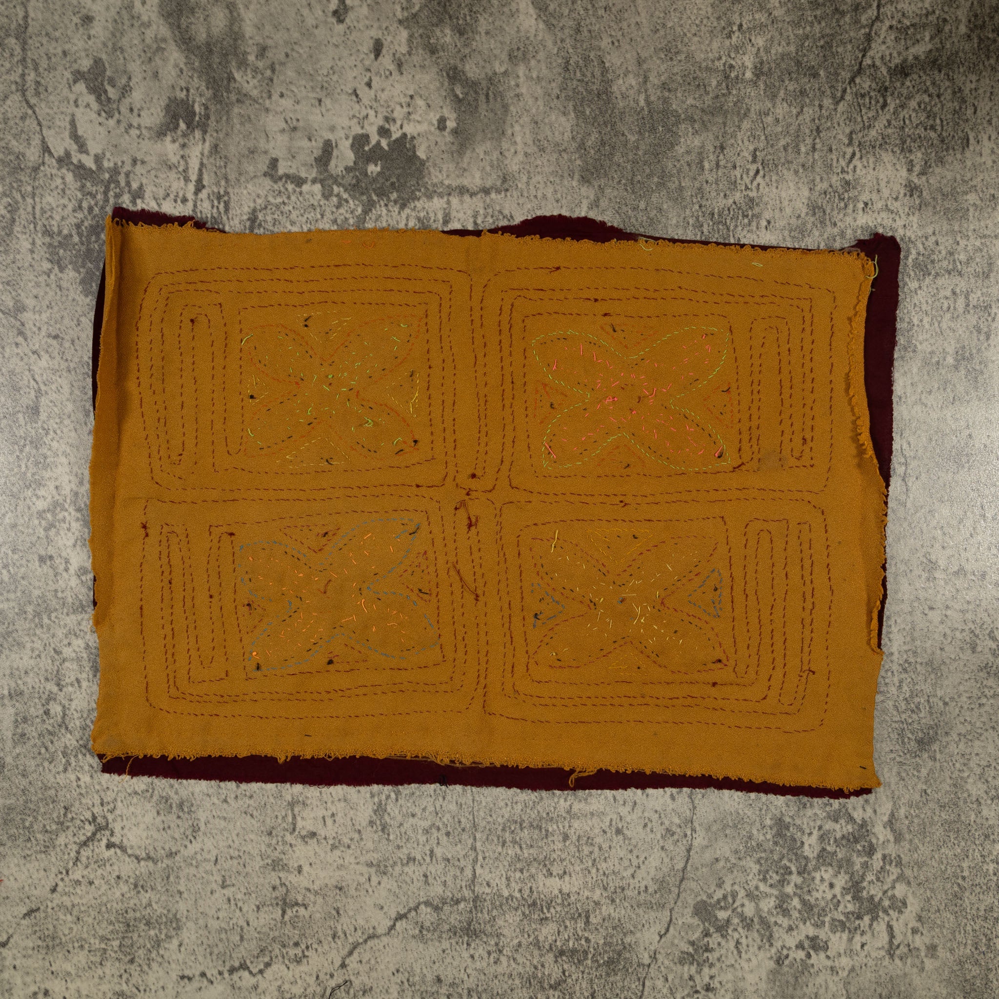 Traditional Burgundy And Brown Floral Flower Mola