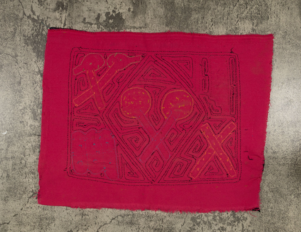 Traditional Pink And Black Musical Instrument Mola