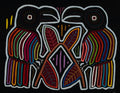 Traditional Black And Rainbow Color Bird Talk Mola