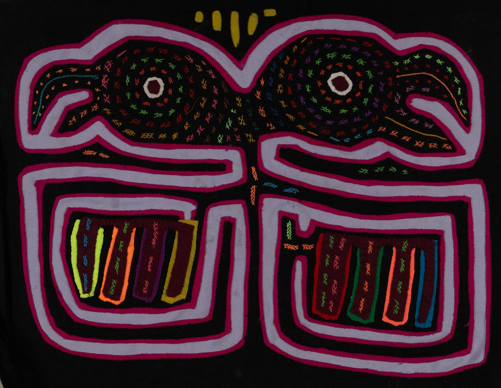 Black Red And Blue Optical Illusion Bird Mola
